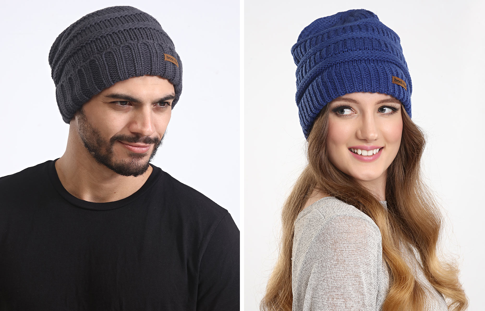 Photography of head gear products worn by models