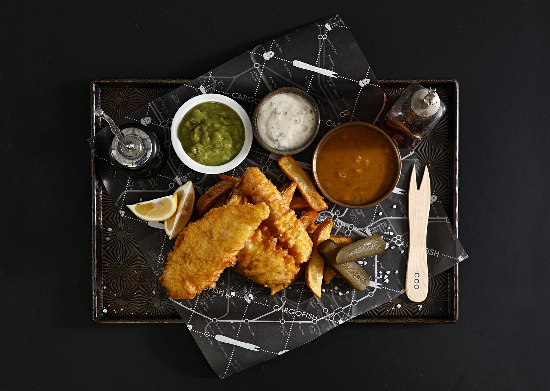 fish and chips tray