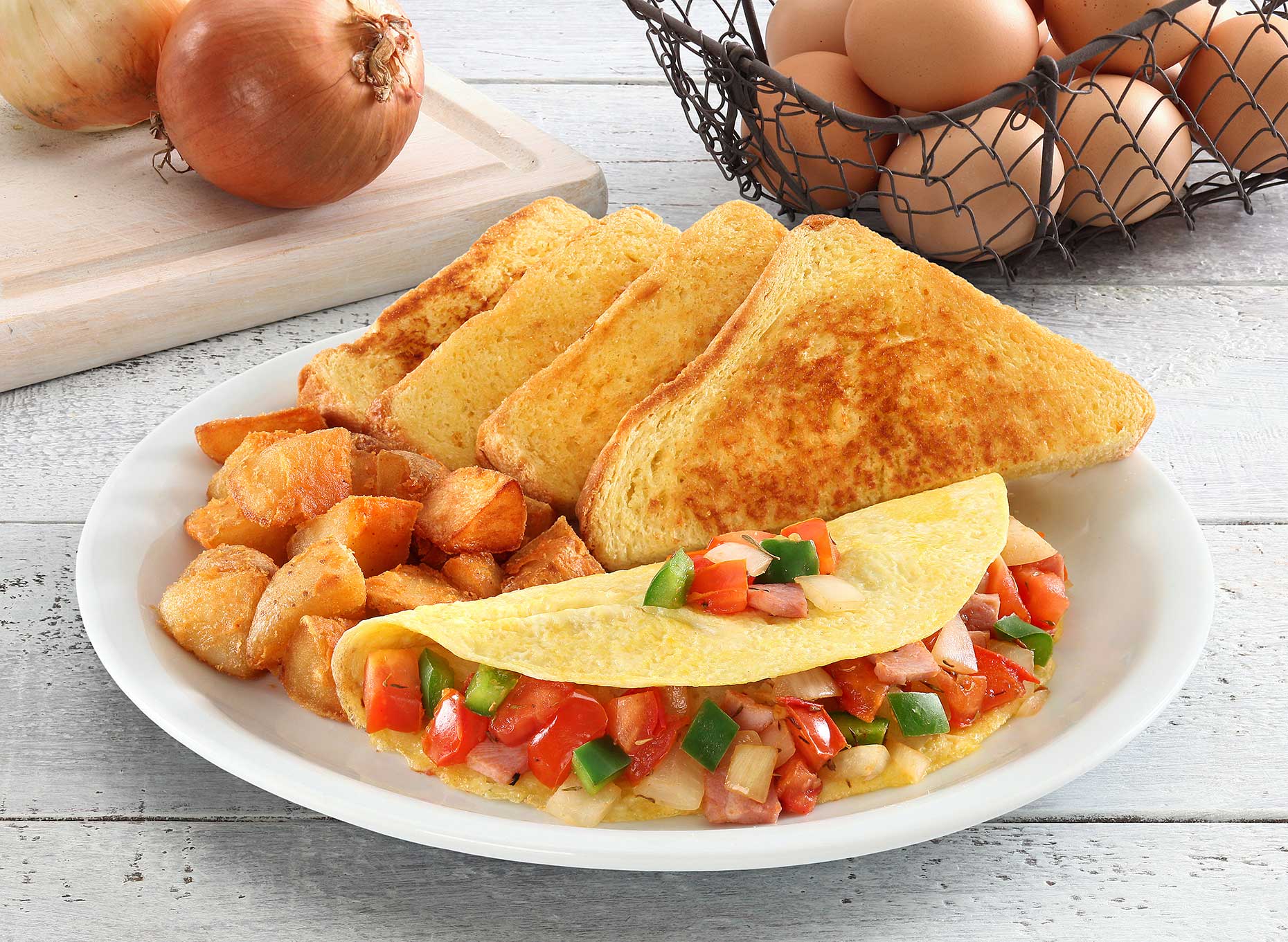 omelette plate, shot in the studio