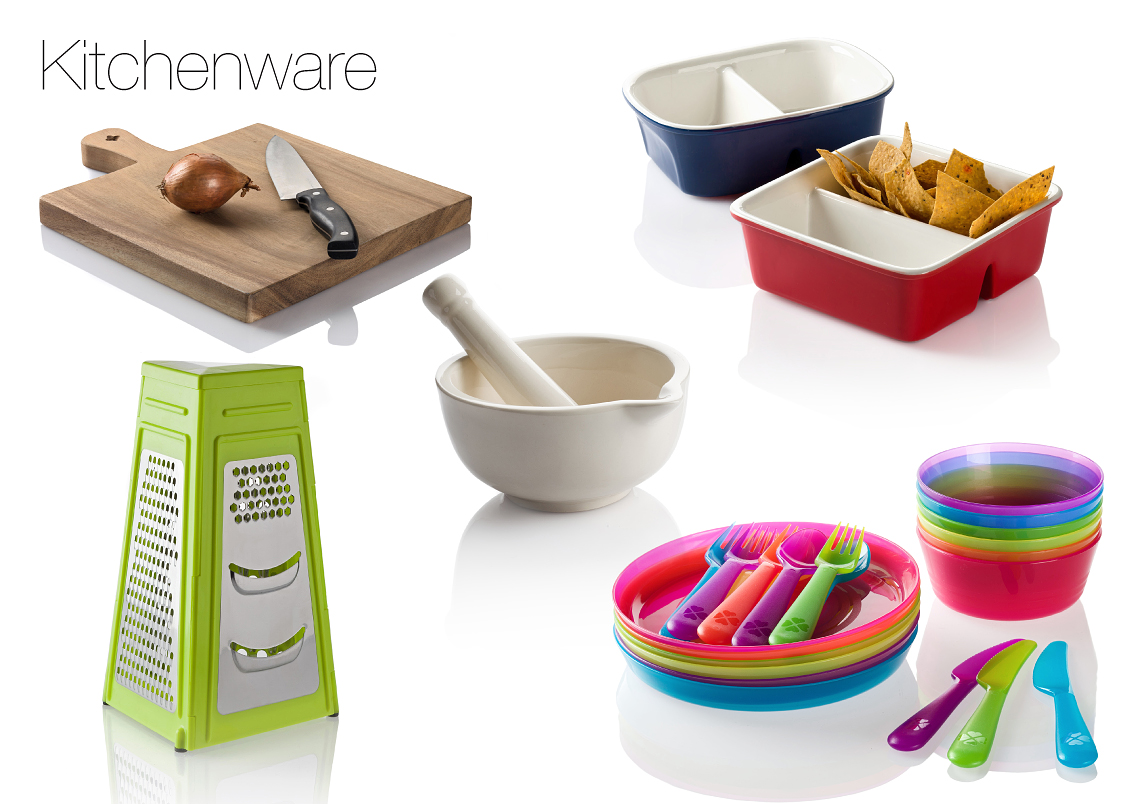 product photography of kitchen  items catalog style
