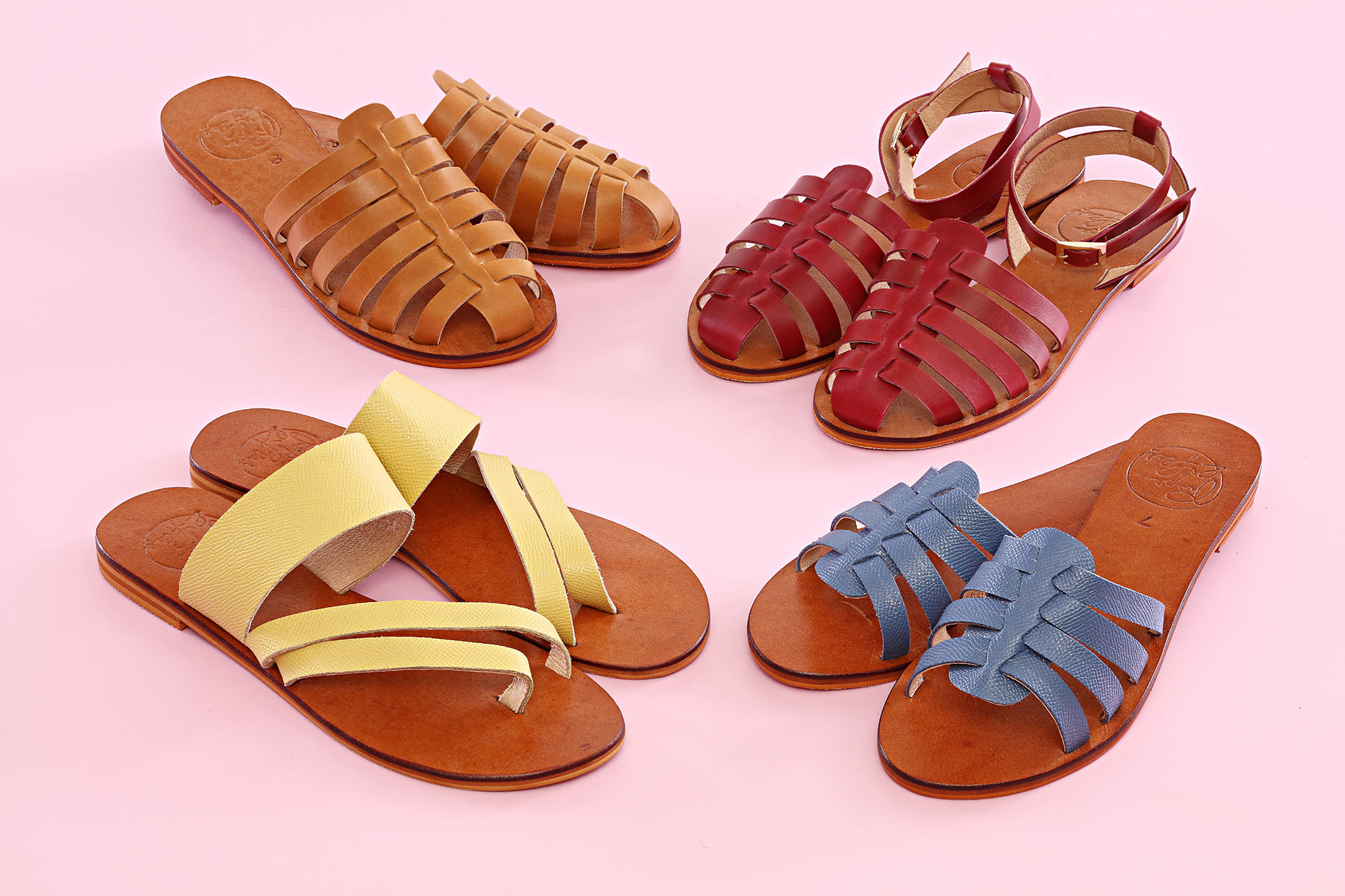sandals-on-pink-background